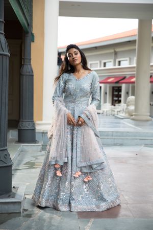 Grey asian wedding new arrivals dress
